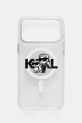 Karl Lagerfeld etui na telefon iPhone 17 Pro Max wzorzyste srebrny KLHMP17XHGKCGKBT