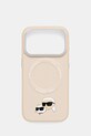 Karl Lagerfeld etui na telefon iPhone 17 Pro na telefon beżowy KLHMP17LPSMLRKCE