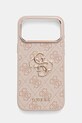 Guess etui na telefon iPhone 17 Pro Max drobny wzór różowy GUHCP17X4GMGCPI