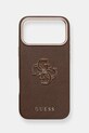 Puzdro na mobil Guess iPhone 17 Pro Max na mobil hnedá GUHCP17X5PS4RGGW