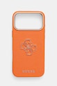Puzdro na mobil Guess iPhone 17 Pro Max na mobil oranžová GUHCP17X5PS4RGGO