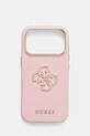Puzdro na mobil Guess iPhone 17 Pro nášivka ružová GUHCP17L5PS4RGGP