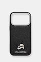 Puzdro na mobil Karl Lagerfeld iPhone 17 Pro nášivka čierna KLHMP17L6PFKCLK