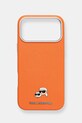 Puzdro na mobil Karl Lagerfeld iPhone 17 Pro Max nášivka oranžová KLHMP17X6PFKCLO