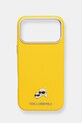 Karl Lagerfeld custodia per telefono iPhone 17 Pro Max applique giallo KLHMP17X6PFKCLY