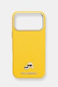Karl Lagerfeld custodia per telefono iPhone 17 Pro Max applique giallo KLHMP17X6PFKCLY