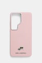 Karl Lagerfeld etui na telefon z imitacji skóry Samsung Galaxy S26 Ultra różowy KLHMS26L6PFKCLP