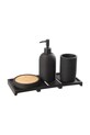 J-Line zestaw akcesoriów łazienkowych z tworzywa sztucznego czarny 58090.