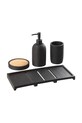 J-Line zestaw akcesoriów łazienkowych z tworzywa sztucznego 58090. czarny AA00