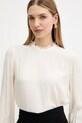 Twinset bluzka z dodatkiem jedwabiu beżowy 252TS2360