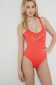 Jednodílné plavky Nike Multi Logo měkké červená NESSC250