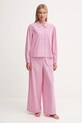 Polo Ralph Lauren piżama bawełniana wzorzyste różowy 4P0374