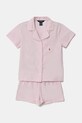 Детска памучна пижама Polo Ralph Lauren комплект розов 4P0122
