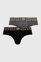 Versace Slipy (2-pack) bawełna czarny AU10180.NOS