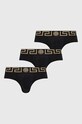 Versace mutande pacco da 3 slip nero AU10327.A232741