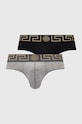 Versace slipy 2-pack dzianina szary AU10180.A232741