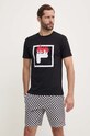 Fila piżama bawełniana nadruk czarny FPS1184