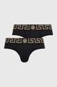 Versace slipy 2-pack nadruk czarny AU10180.1A10011