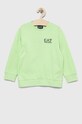 EA7 Emporio Armani hanorac de bumbac pentru copii print verde 8NBM51.BJ05Z