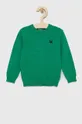 zöld United Colors of Benetton gyerek pamut pulóver Fiú