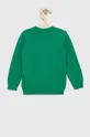 Detský bavlnený sveter United Colors of Benetton zelená