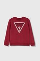 Guess bluza bawełniana dziecięca nadruk bordowy L73Q09.KAUG0.9BYH