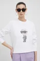 bela Bombažen pulover Karl Lagerfeld