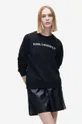 czarny Karl Lagerfeld bluza Elongated Logo Zebra Sweat Damski