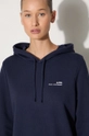 Βαμβακερή μπλούζα A.P.C. Hoodie Item F σκούρο μπλε COEAS.F27674