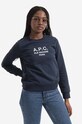 A.P.C. bluza bawełniana Sweat Tina aplikacja granatowy COEBH.F27561