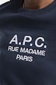 A.P.C. hanorac de bumbac Sweat Tina COEBH.F27561 bleumarin