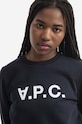 A.P.C. hanorac de bumbac Sweat Viva bleumarin COECQ.F27644