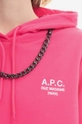 růžová Bavlněná mikina A.P.C. Hoodie Manuela