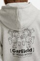 Bavlněná mikina Wood Wood X Garfield Jenn Hoodie Double Trouble 30042401-2424 GREY MELANGE šedá 30042401.2424