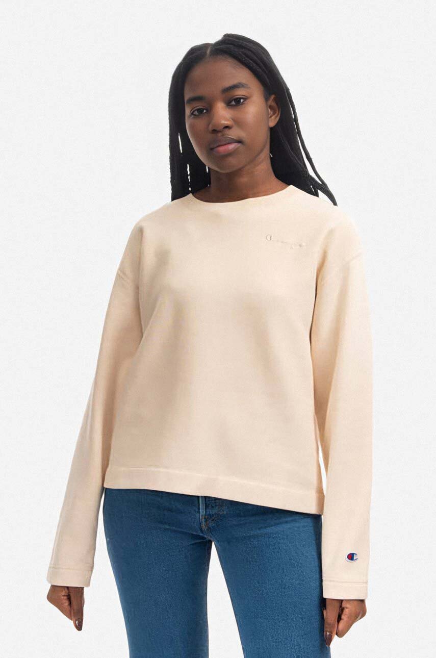 beige Champion felpa Crewneck Sweatshirt Donna