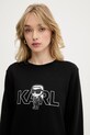 Karl Lagerfeld pamut melegítőfelső fekete A3W20056