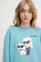Karl Lagerfeld bluză turcoaz A3W20057