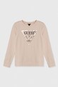 Dětská bavlněná mikina Guess bez kapuce růžová J74Q10.KAUG0.PPYH