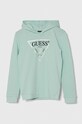 Παιδική βαμβακερή μπλούζα Guess στάμπα τιρκουάζ J83Q14.KAUG0.PPYH