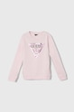 Guess bluza bawełniana dziecięca nadruk różowy J74Q10.KAUG0.9BYH