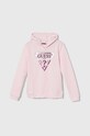 Дитяча бавовняна кофта Guess з капюшоном рожевий J83Q14.KAUG0.9BYH