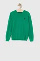 zelená Detský bavlnený sveter United Colors of Benetton Detský