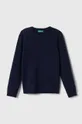 mornarsko modra Otroški bombažen pulover United Colors of Benetton Otroški