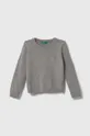 sivá Detský bavlnený sveter United Colors of Benetton Detský