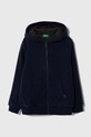 Дитяча кофта United Colors of Benetton з капюшоном темно-синій 3H6RC502L.G.NOS