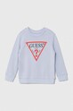 Guess bluza bawełniana dziecięca niebieski N73Q10.KAUG0.PPYH