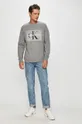 Calvin Klein Jeans - Βαμβακερή μπλούζα γκρί