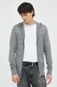 Vunena dukserica AllSaints MODE MERINO ZIP HOOD siva MK081L