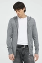 szary AllSaints bluza wełniana MODE MERINO ZIP HOOD