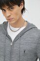 Vunena dukserica AllSaints MODE MERINO ZIP HOOD MK081L siva